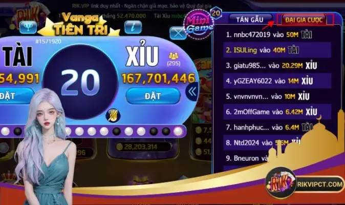 Đại gia chơi lớn Rikvip là những người xuống vốn mạnh tay